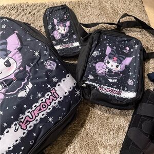 kuromi backpack lunch bag and pencil case new Sanrio hello kitty